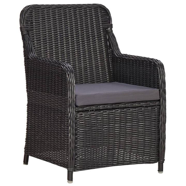 udendørs spisebordssæt 9 dele polyrattan sort