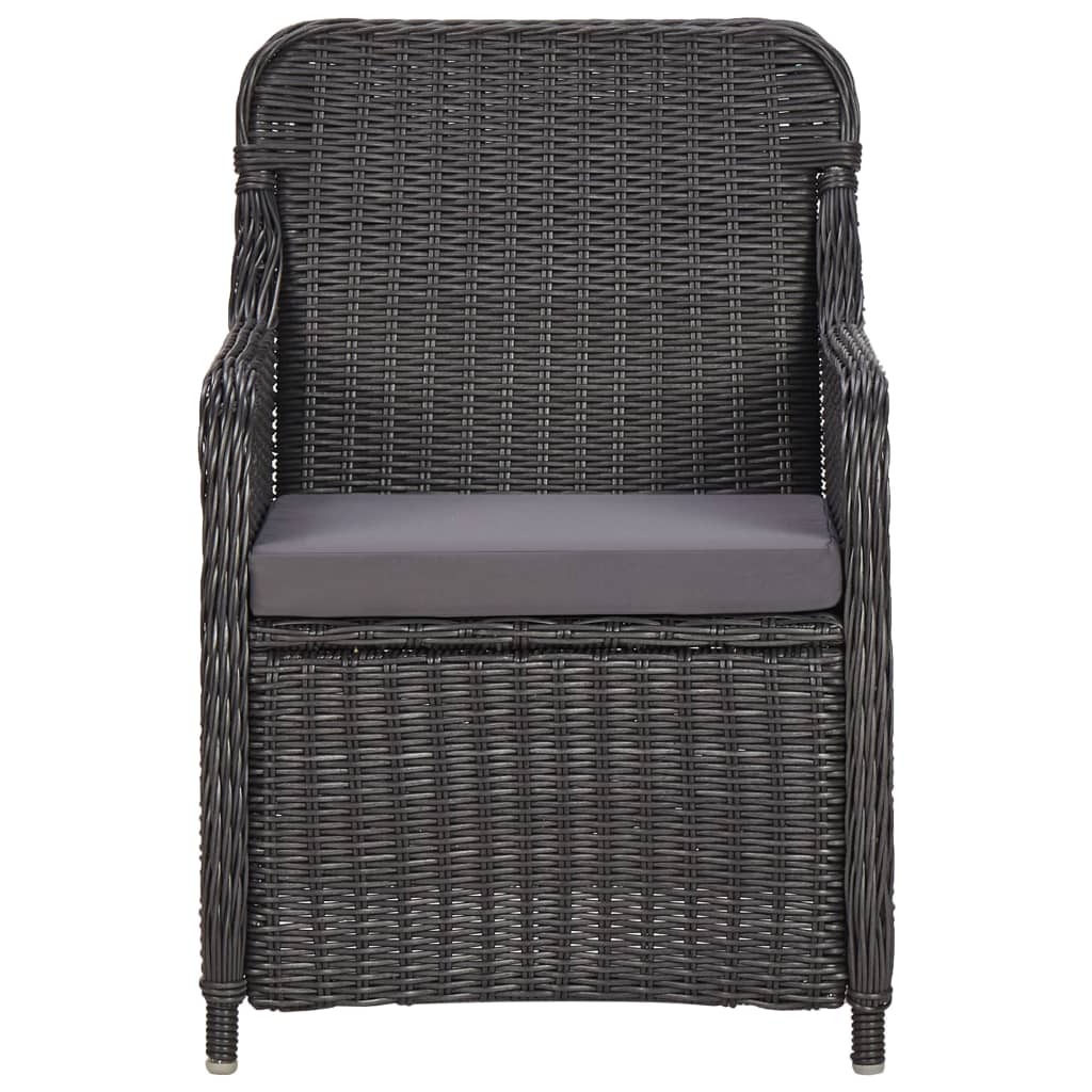 udendørs spisebordssæt 9 dele polyrattan sort