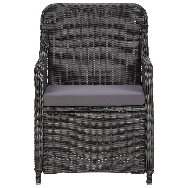udendørs spisebordssæt 9 dele polyrattan sort