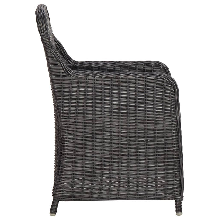 udendørs spisebordssæt 9 dele polyrattan sort
