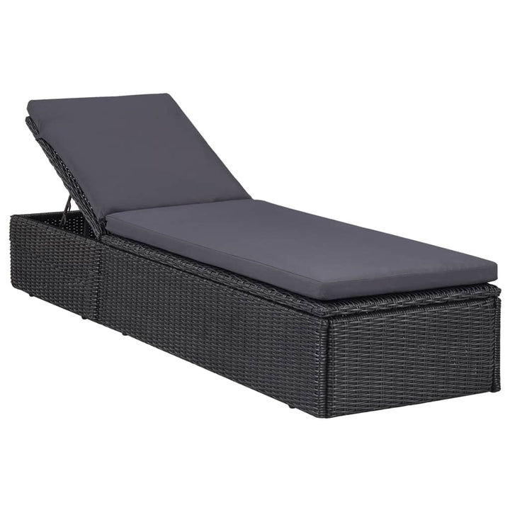 udendørs spisebordssæt 9 dele polyrattan sort