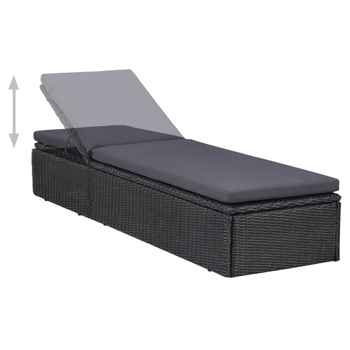 udendørs spisebordssæt 9 dele polyrattan sort