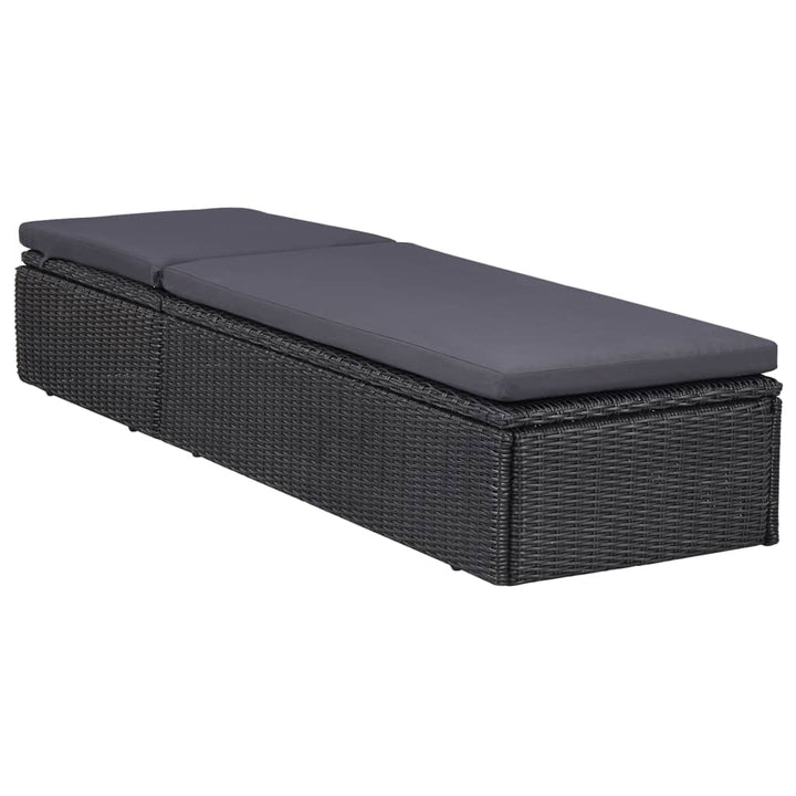 udendørs spisebordssæt 9 dele polyrattan sort