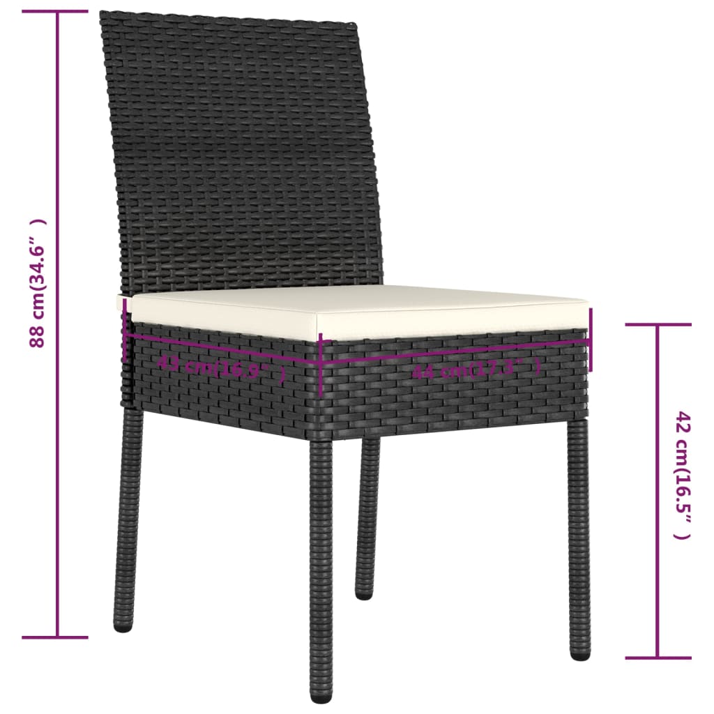 havestole 4 stk. polyrattan sort