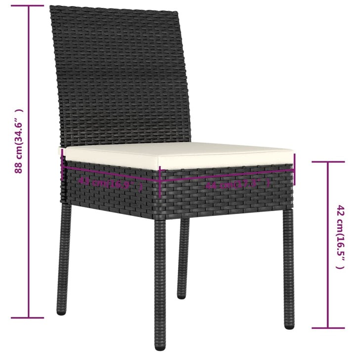 havestole 4 stk. polyrattan sort