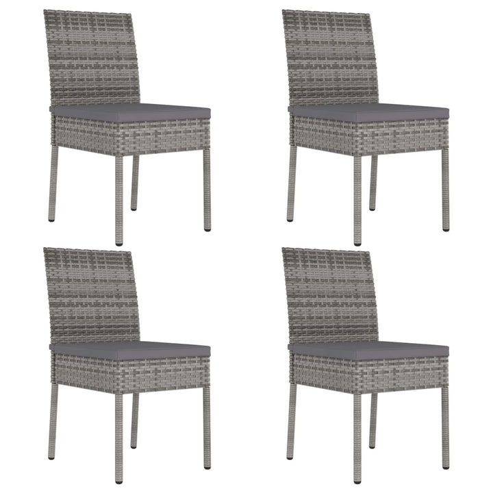 havestole 4 stk. polyrattan grå
