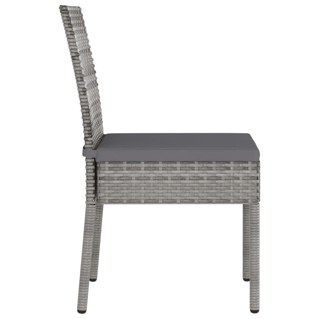 havestole 4 stk. polyrattan grå