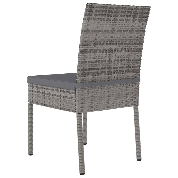 havestole 4 stk. polyrattan grå