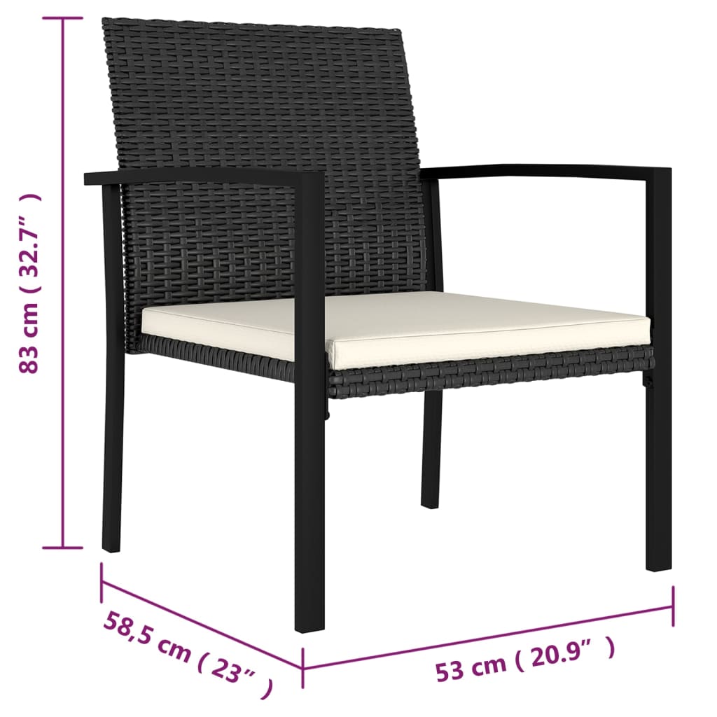 havestole 4 stk. polyrattan sort