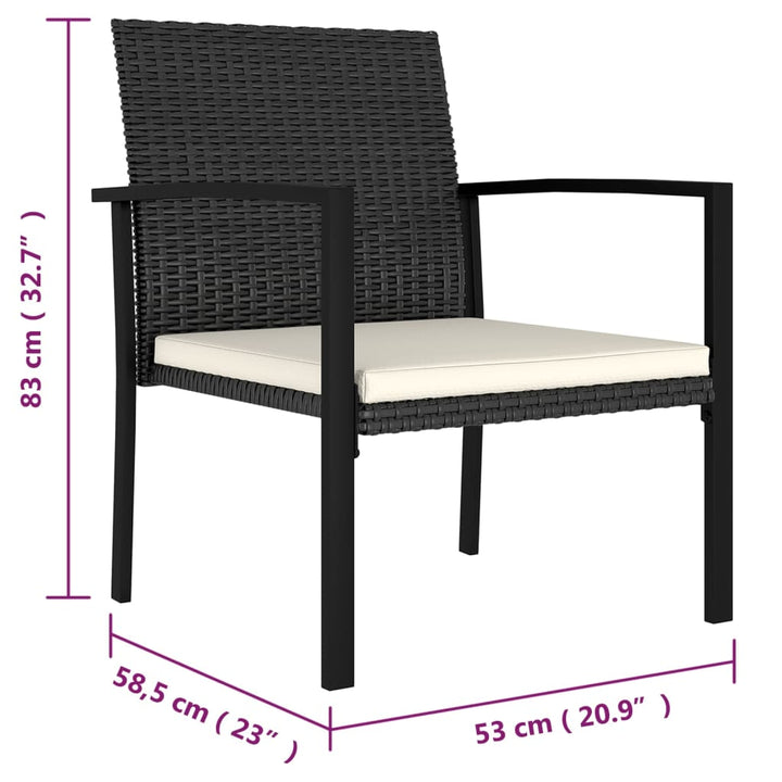 havestole 4 stk. polyrattan sort