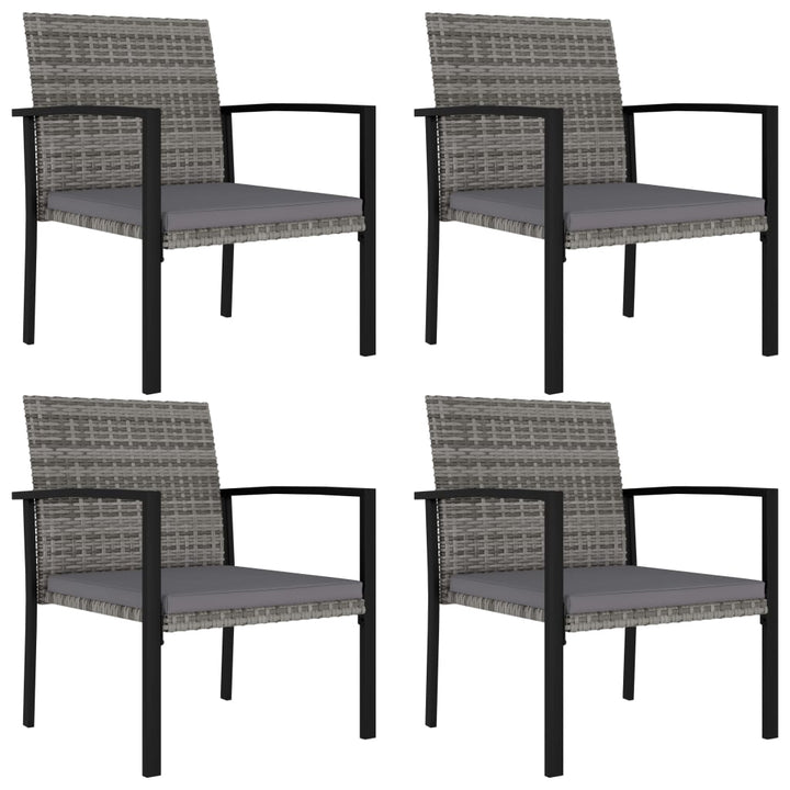 spisebordsstole til haven 4 stk. polyrattan grå