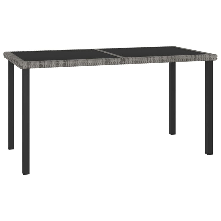 havebord 140x70x73 cm polyrattan grå