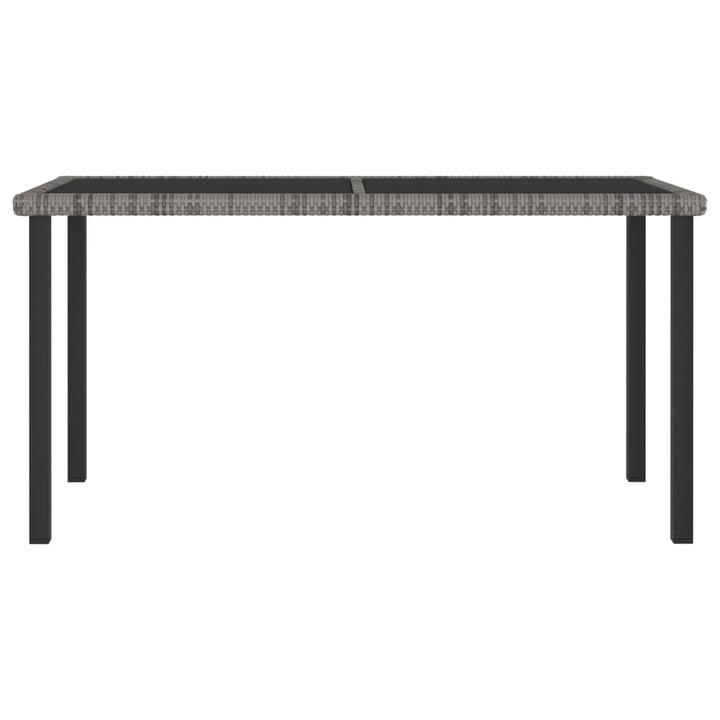 havebord 140x70x73 cm polyrattan grå