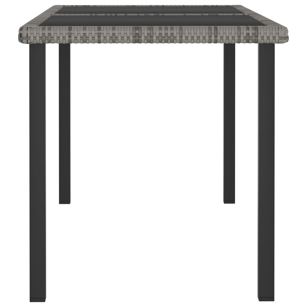 havebord 140x70x73 cm polyrattan grå
