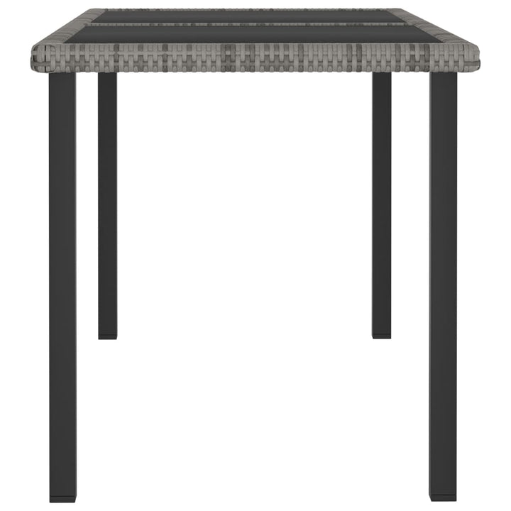 havebord 140x70x73 cm polyrattan grå
