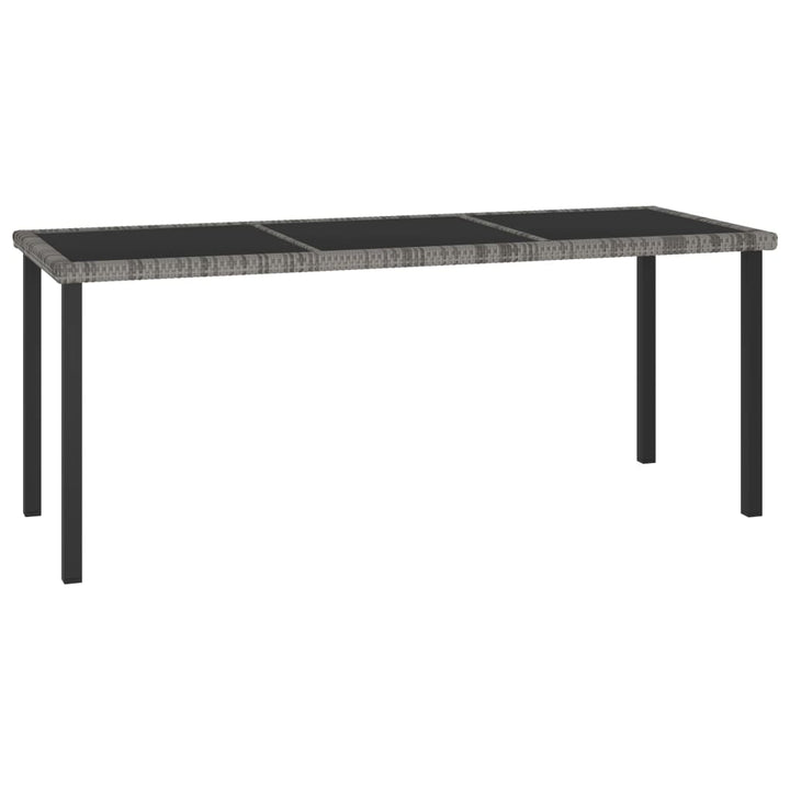 havebord 180x70x73 cm polyrattan grå
