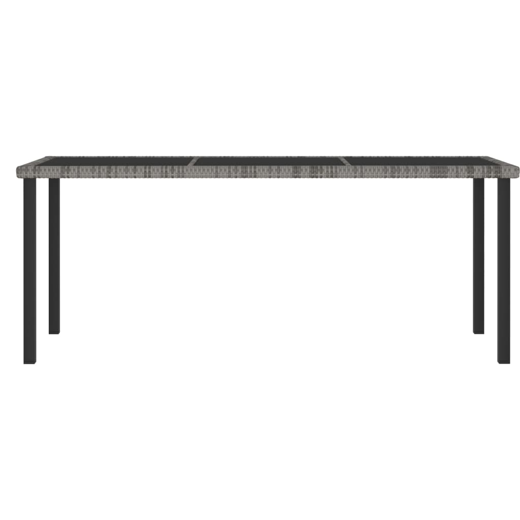 havebord 180x70x73 cm polyrattan grå