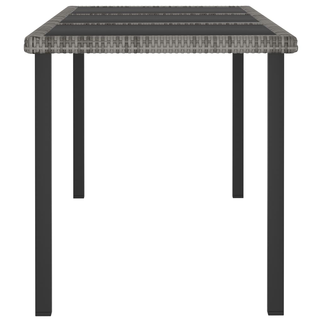 havebord 180x70x73 cm polyrattan grå