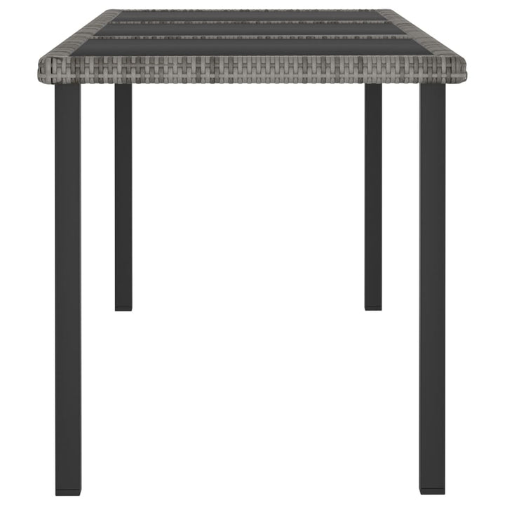 havebord 180x70x73 cm polyrattan grå