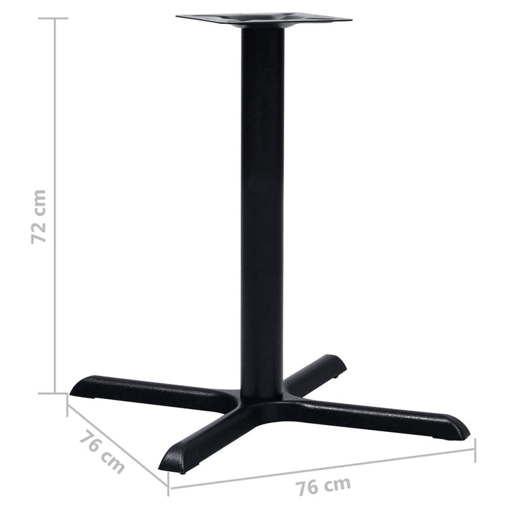 bordben til bistrobord 76x76x72 cm støbejern sort