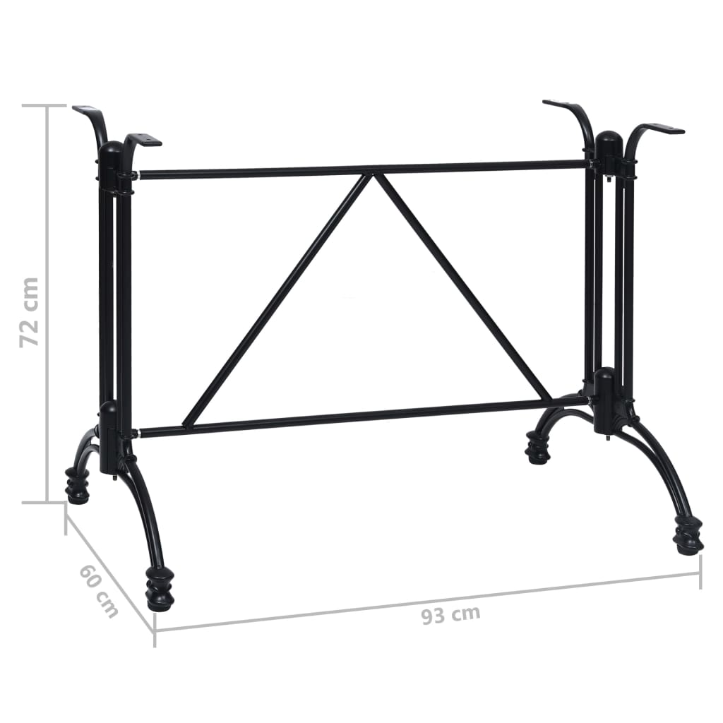 bordben til bistrobord 93x60x72 cm støbt aluminium sort