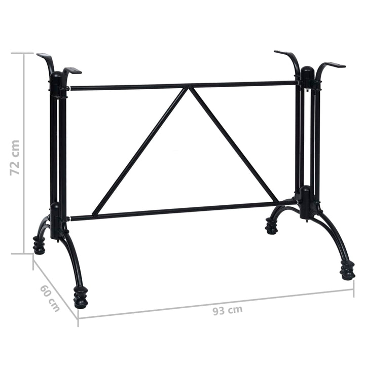 bordben til bistrobord 93x60x72 cm støbt aluminium sort