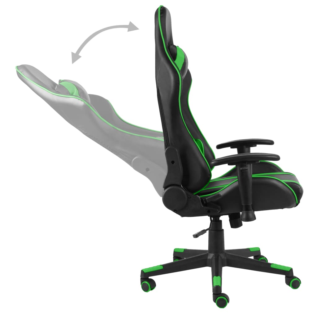 drejelig gamingstol PVC grøn