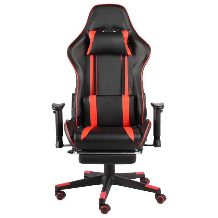 drejelig gamingstol med fodstøtte PVC rød