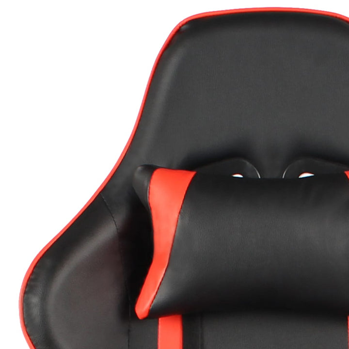 drejelig gamingstol med fodstøtte PVC rød