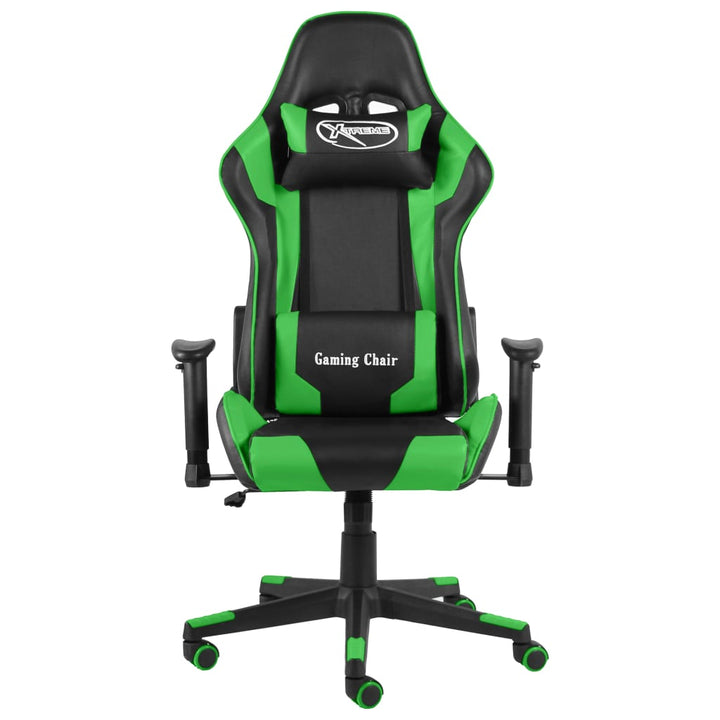 drejelig gamingstol PVC grøn