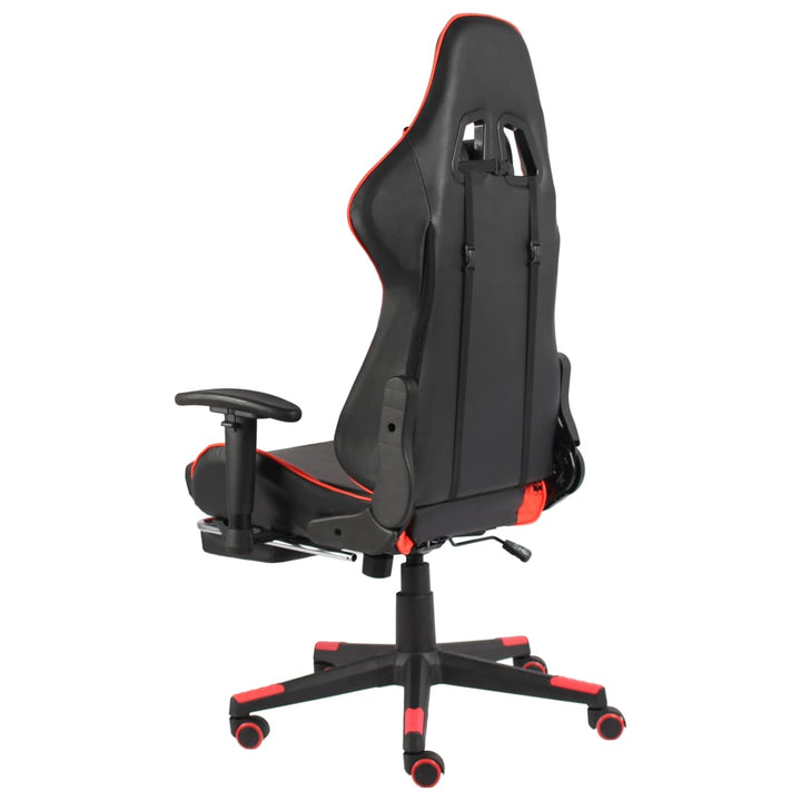 drejelig gamingstol med fodstøtte PVC rød