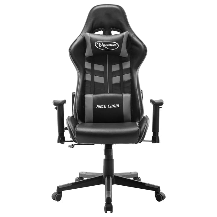 gamingstol kunstlæder sort og grå