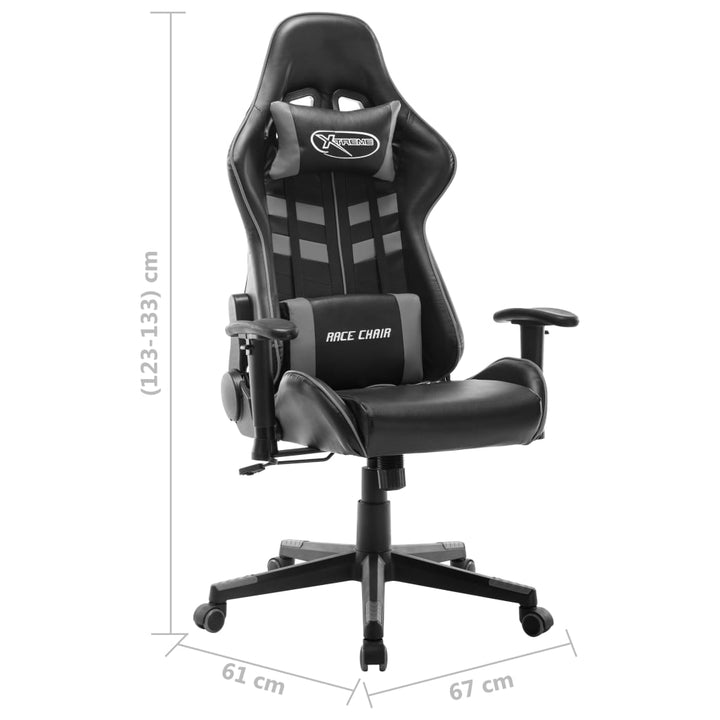 gamingstol kunstlæder sort og grå