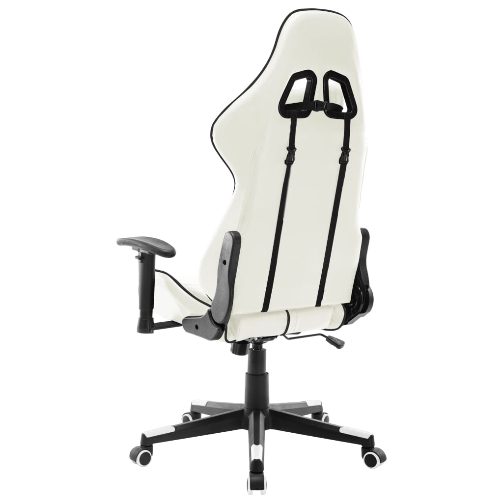gamingstol kunstlæder hvid og sort