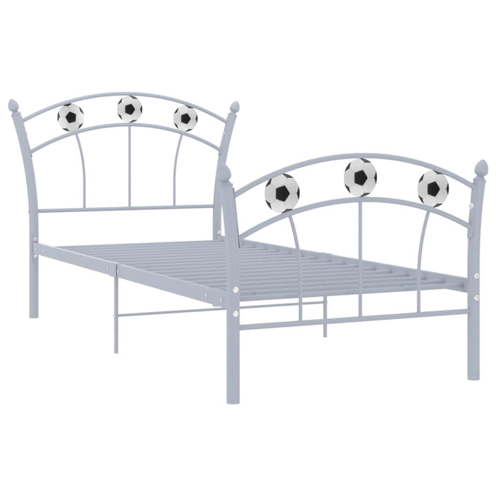 sengestel 90x200 fodbolddesign metal grå