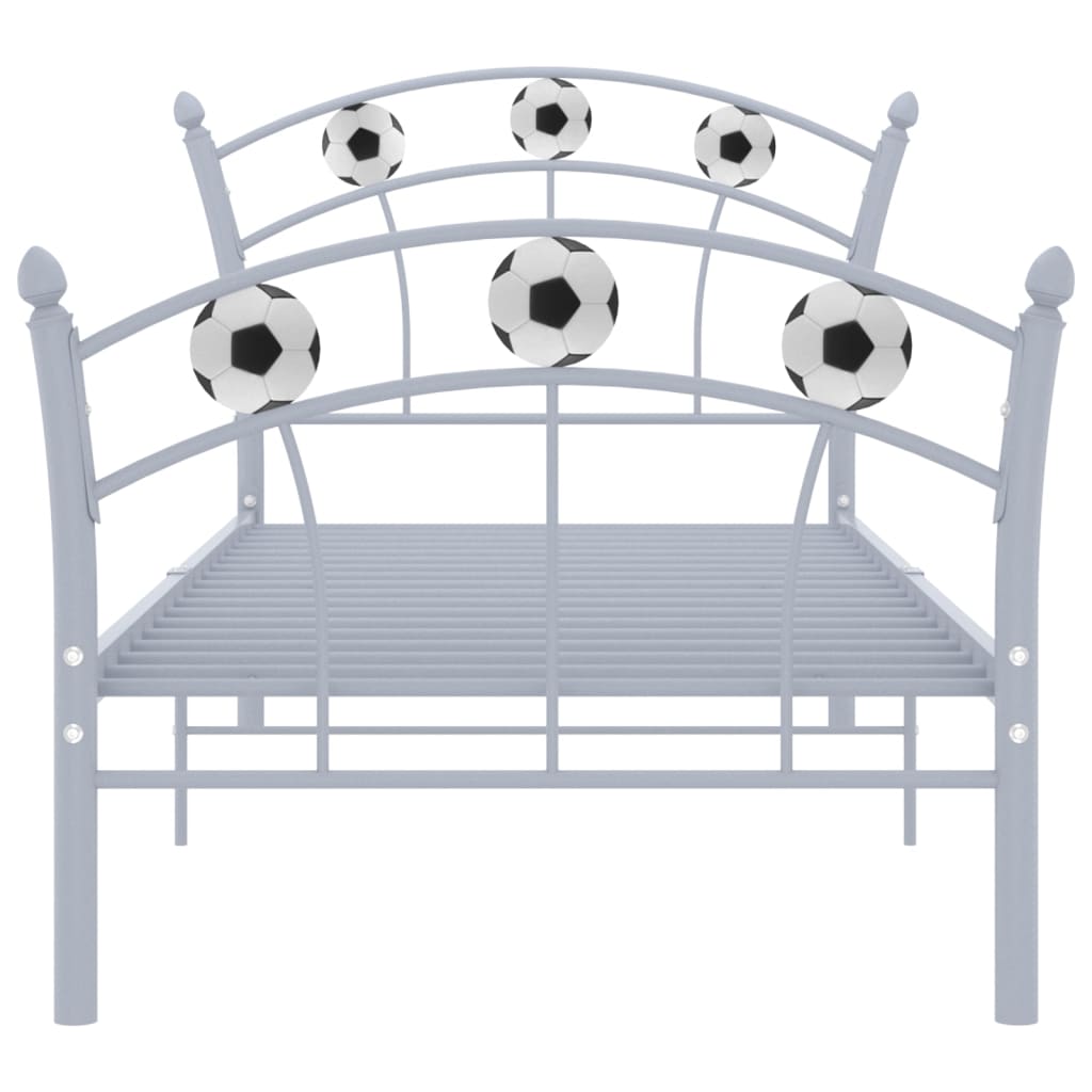 sengestel 90x200 fodbolddesign metal grå