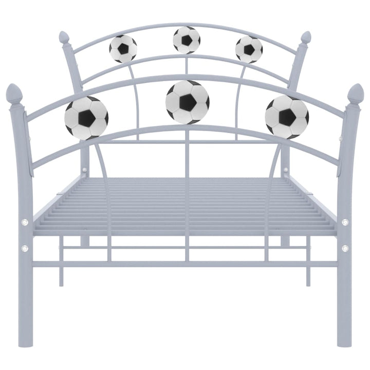 sengestel 90x200 fodbolddesign metal grå