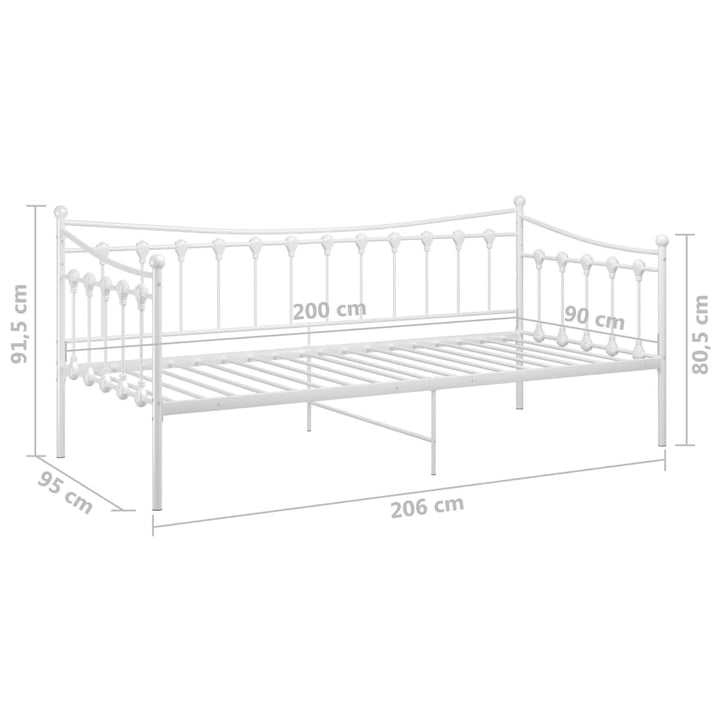 sengestel til sovesofa 90x200 cm metal hvid