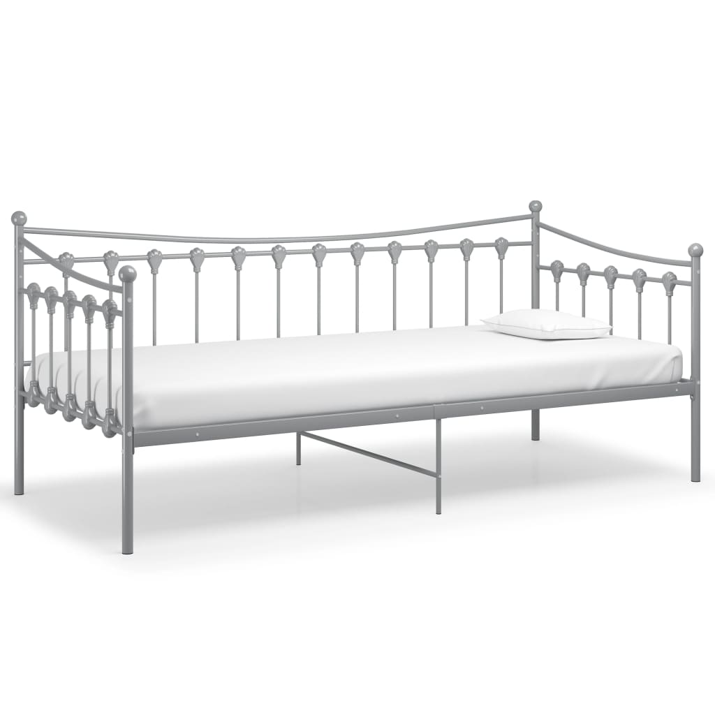 sengestel til udtræksseng 90x200 cm metal grå