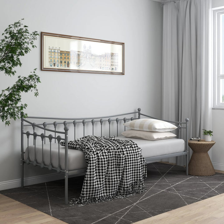 sengestel til udtræksseng 90x200 cm metal grå