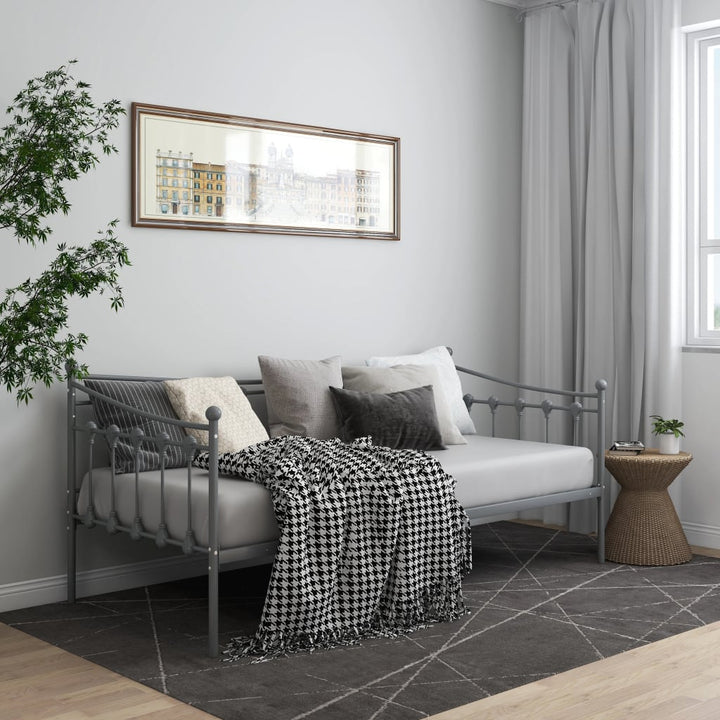 sengestel til udtræksseng 90x200 cm metal grå