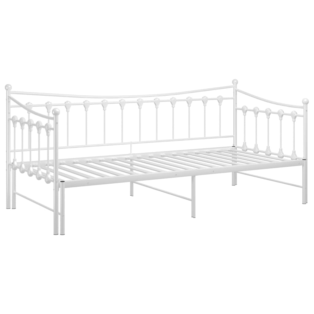 sengestel til udtræksseng 90x200 cm metal hvid
