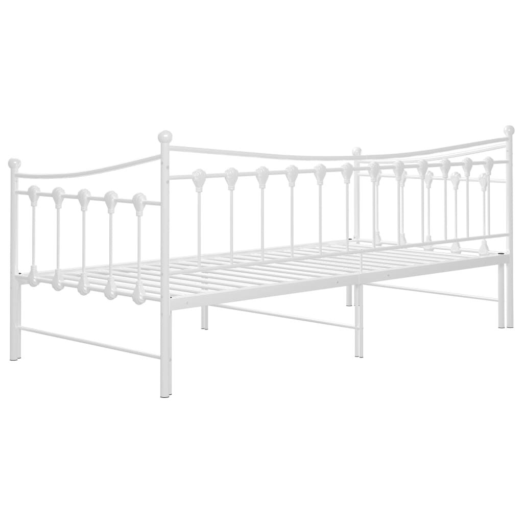sengestel til udtræksseng 90x200 cm metal hvid