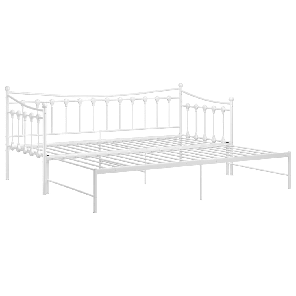 sengestel til udtræksseng 90x200 cm metal hvid