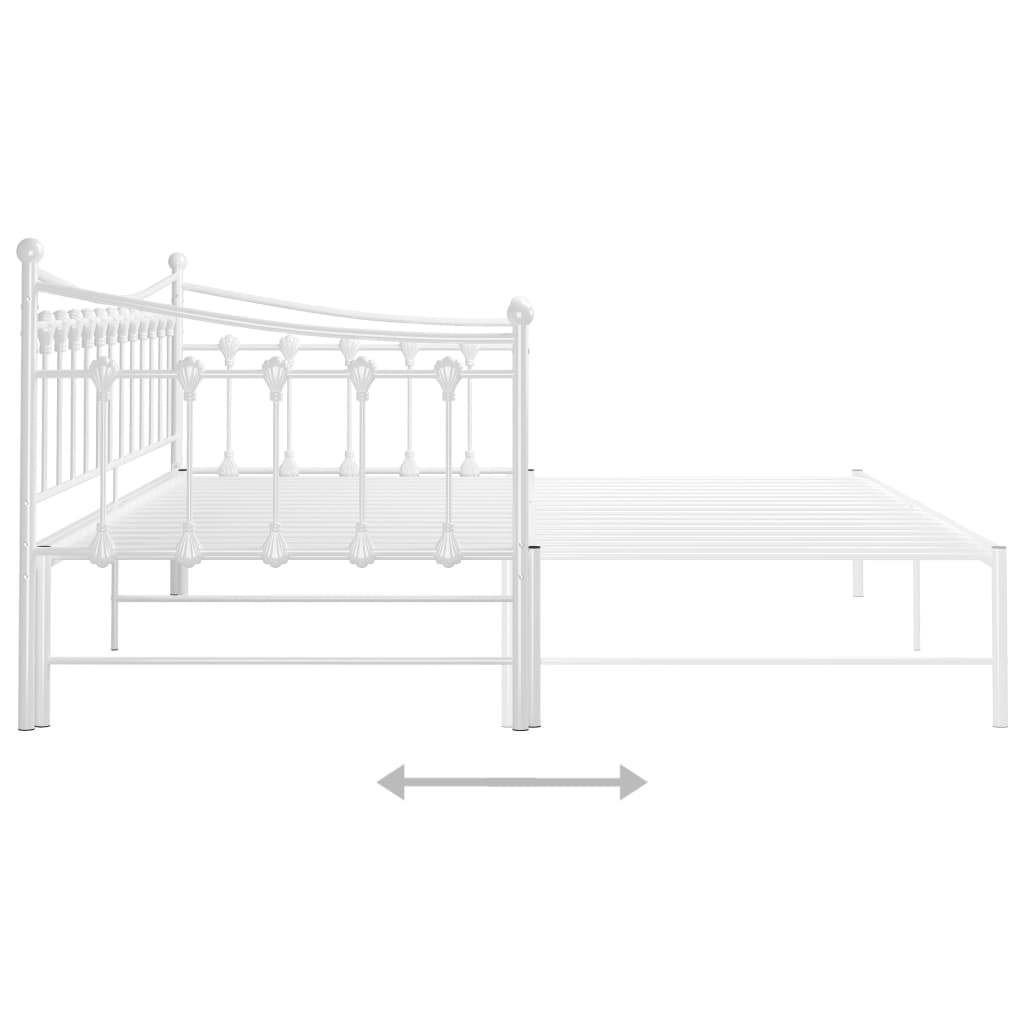 sengestel til udtræksseng 90x200 cm metal hvid