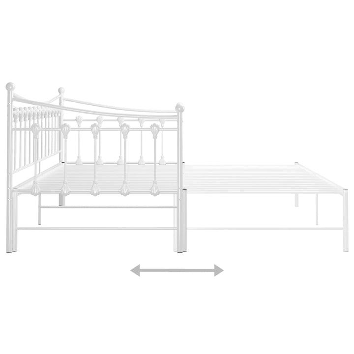 sengestel til udtræksseng 90x200 cm metal hvid