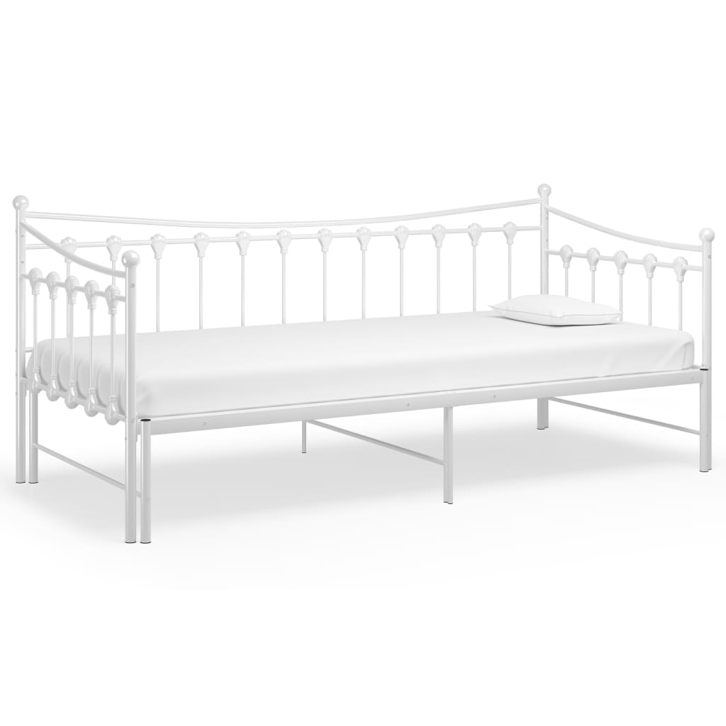 sengestel til udtræksseng 90x200 cm metal hvid