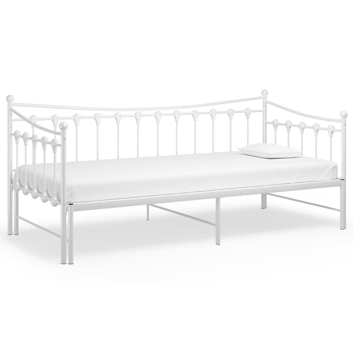 sengestel til udtræksseng 90x200 cm metal hvid