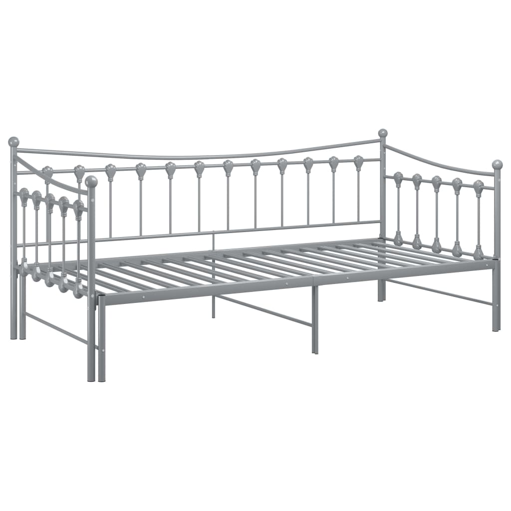 sengestel til udtræksseng 90x200 cm metal grå