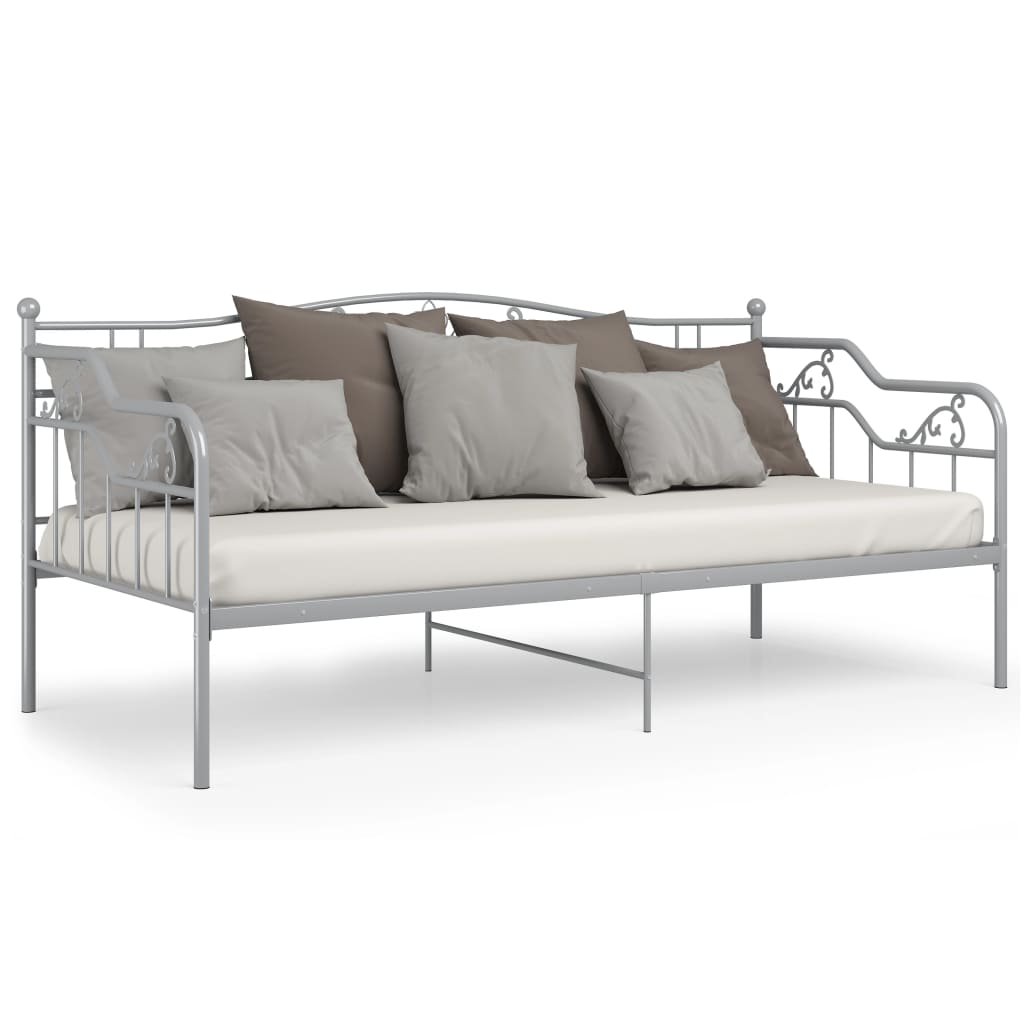 sengestel til udtræksseng 90x200 cm metal grå